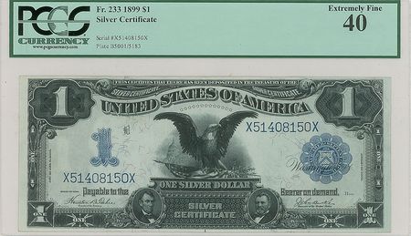 Lot #238 Fr. 233 1899 $1 'Black Eagle' Silver Certificate Silver Certificate - Image 1