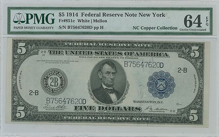 Lot #242 Fr. 851c 1914 $5 Federal Reserve Note Federal Reserve Note - Image 1