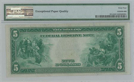 Lot #242 Fr. 851c 1914 $5 Federal Reserve Note Federal Reserve Note - Image 2
