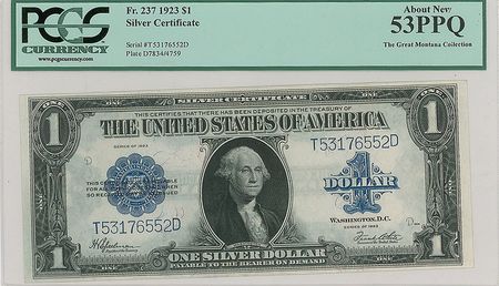 Lot #239 Fr. 237 1923 $1 Silver Certificate Silver Certificate - Image 1