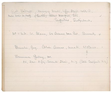 Lot #197 Howard Carter: Howard Carter's address book, including Egyptologists, antiquities dealers, and his important benefactor - Image 3