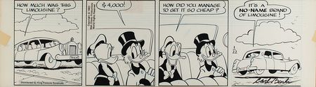 Lot #1066 Donald Duck and Scrooge McDuck comic strip signed by Carl Barks Comic Strip - Image 1