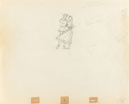 Lot #1049 Princess Aurora and Prince Phillip production drawing from Sleeping Beauty - Image 1