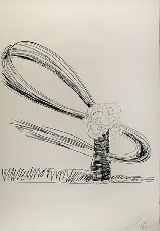Lot #394 Andy Warhol: Rare silkscreen of Warhol's black-and-white 'Flowers' - Image 1