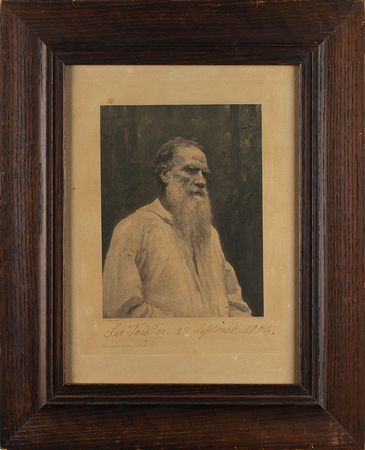 Lot #430 Leo Tolstoy: Amazing oversized signed portrait of Tolstoy - Image 2