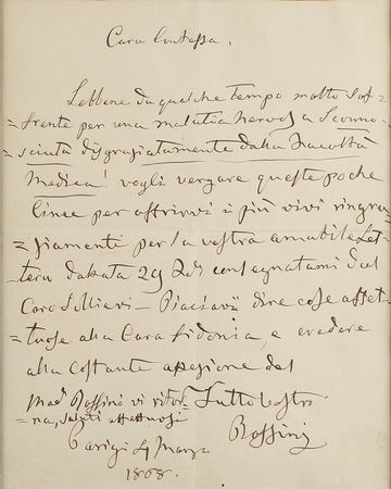 Lot #467 Gioachino Rossini Handwritten Letter Signed - Image 2