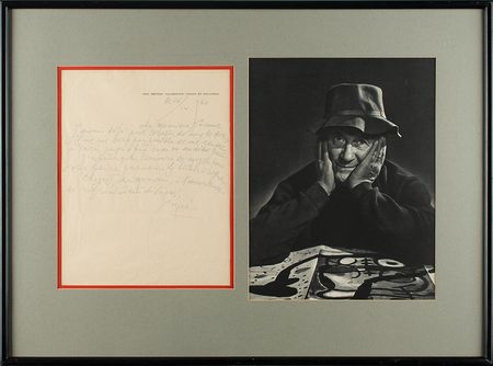 Lot #385 Joan Miro Handwritten Letter Signed - Image 1