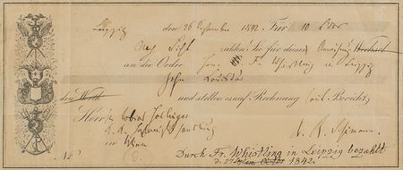 Lot #470 Robert Schumann: Schumann pays a music book publisher in 1842 - Image 2