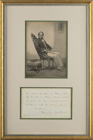 Lot #446 Henry Wadsworth Longfellow Signed Quote - Image 1