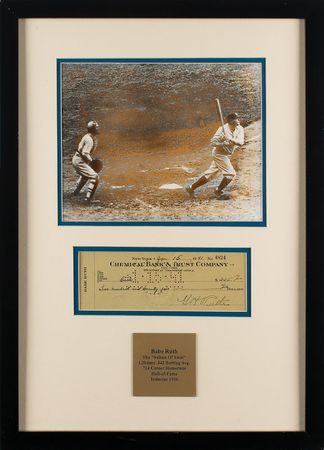 Lot #804 Babe Ruth Check - Image 1