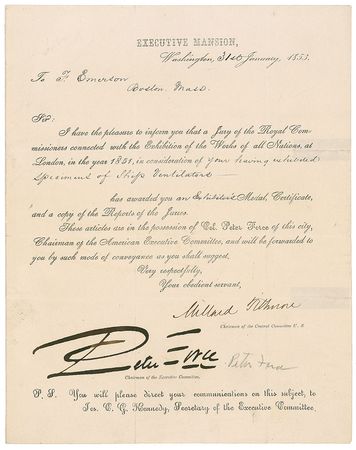 Lot #23 Millard Fillmore: Fillmore presents an