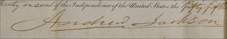 Lot #10 Andrew Jackson Signed Document - Image 2