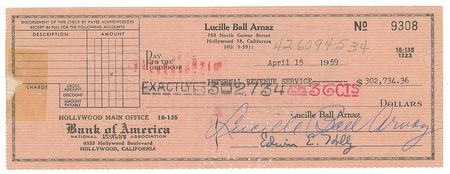 Lot #687 Lucille Ball and Desi Arnaz Checks - Image 1