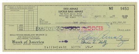 Lot #687 Lucille Ball and Desi Arnaz Checks - Image 2