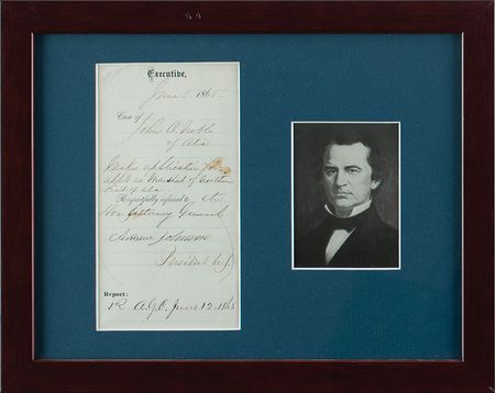 Lot #32 Andrew Johnson Endorsement - Image 1