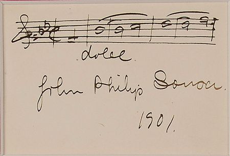Lot #474 John Philip Sousa Signed Musical Quote - Image 2