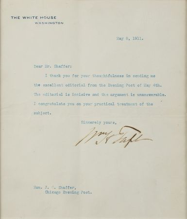 Lot #65 William H. Taft Typed Letter Signed - Image 2