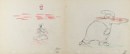 Lot #1017 Laurel and Hardy production drawings from Mother Goose Goes Hollywood - Image 1