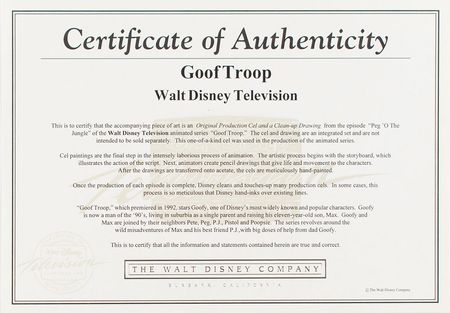 Lot #1081 Goofy production cel from Goof Troop Production Cel - Image 3
