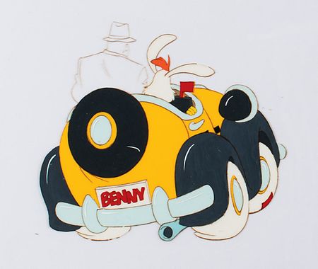 Lot #1071 Roger Rabbit, Eddie Valiant, and Benny the Cab production cel from Who Framed Roger Rabbit Production Cel - Image 2