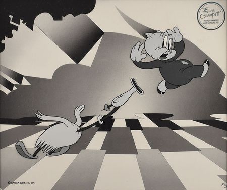 Lot #1118 Porky Pig limited edition cel from a Bob Clampett cartoon - Image 1