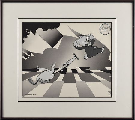 Lot #1118 Porky Pig limited edition cel from a Bob Clampett cartoon - Image 2