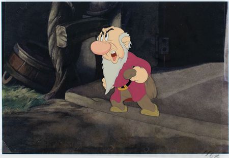 Lot #878 Grumpy production cel from Snow White and the Seven Dwarfs Production Cel - Image 1