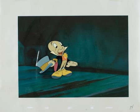 Lot #896 Jiminy Cricket production cel from Pinocchio: Jiminy becomes an official conscience - Image 1