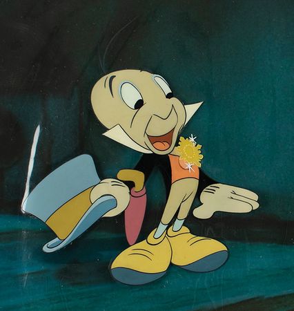 Lot #896 Jiminy Cricket production cel from Pinocchio: Jiminy becomes an official conscience - Image 2