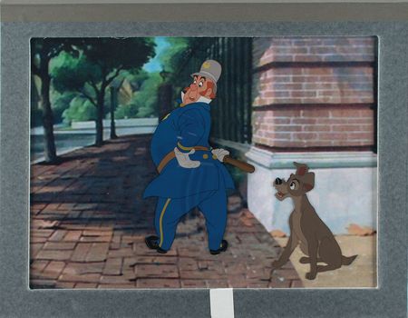 Lot #942 Tramp and Policeman production cel from Lady and the Tramp Production Cel - Image 2