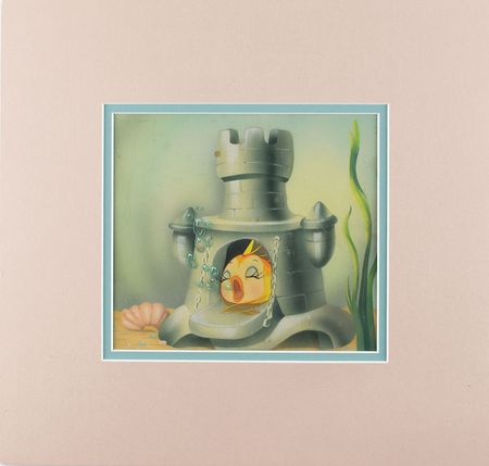 Lot #905 Cleo production cel from Pinocchio: Courvoisier set-up of sleepy Cleo from Pinocchio - Image 2