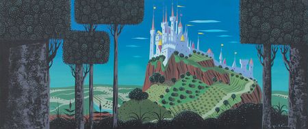 Lot #944 Eyvind Earle concept storyboard painting
