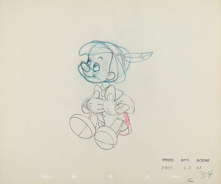 Lot #1022 Pinocchio production drawing from Pinocchio Production Drawing - Image 1