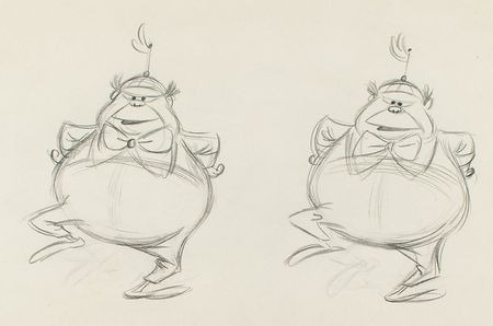 Lot #1039 Tweedledee and Tweedledum production drawing from Alice in Wonderland Production Drawing - Image 2
