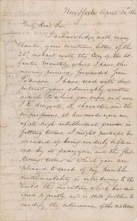 Lot #2026 Samuel F. B. Morse Autograph Letter Signed - Image 1