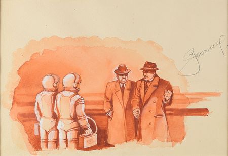 Lot #2281 Alexei Leonov Original Watercolor Painting - Image 1