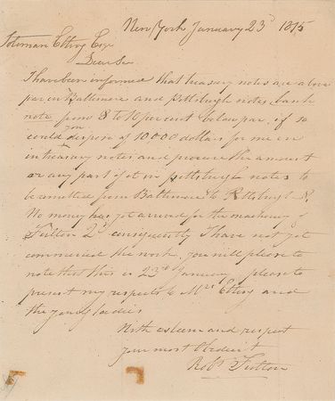 Lot #2021 Robert Fulton Autograph Letter Signed