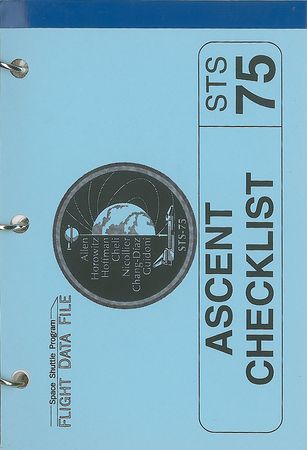 Lot #2292 Jeff Hoffman's STS-75 Flown Ascent Checklist - Image 1