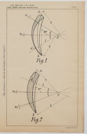 Lot #2087 Carl Zeiss Lens Patent Lithograph - Image 2