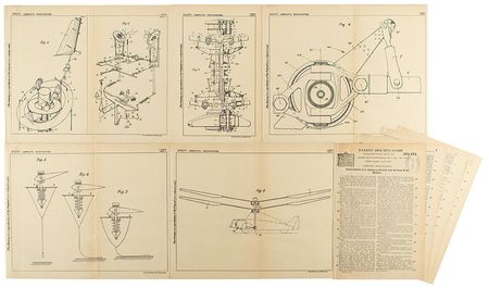 Lot #2062 Louis Breguet Helicopter Wing System Patent Lithograph and Specification Document - Image 1