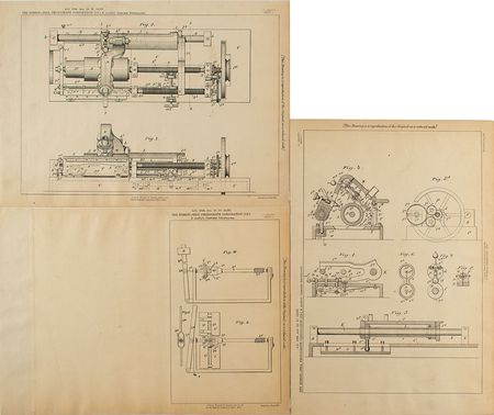 Lot #2067 Thomas Edison and Alexander Graham Bell Phonograph Shaft Patent Lithograph - Image 1