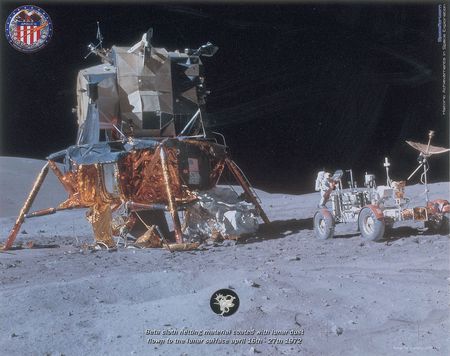 Lot #2255  Apollo 16 Lunar Dust-Covered Beta Fragment [Attested to as Flown by Florian Noller] - Image 1