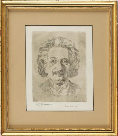 Lot #2008 Albert Einstein Signed Etching - Image 2