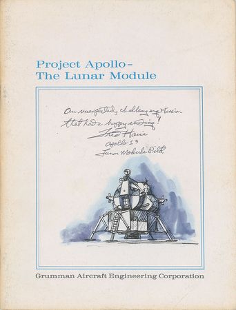 Lot #2372  Apollo Lunar Module Booklet Signed by Fred Haise - Image 1