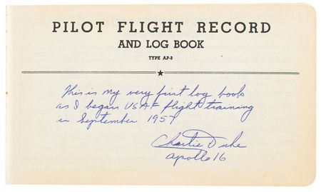 Lot #2260 Charlie Duke's USAF Flight Training Logbook - Image 2