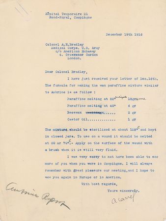 Lot #2012 Alexis Carrel Typed Letter Signed