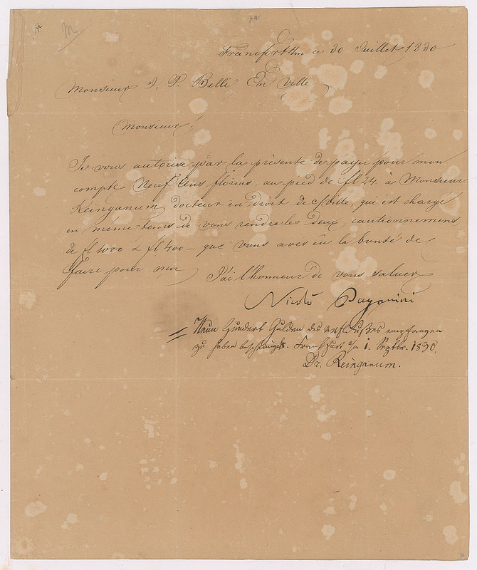 Lot 782 Niccolo Paganini Signed Letter