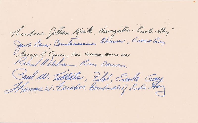 Lot 410 Enola Gay Signatures