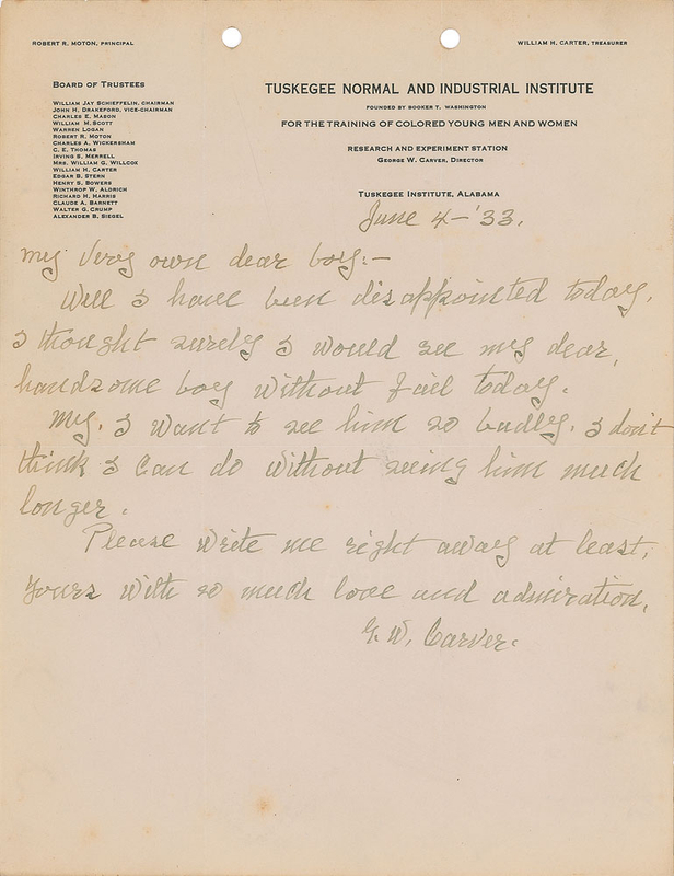 Lot 160 George Washington Carver Handwritten Letter Signed