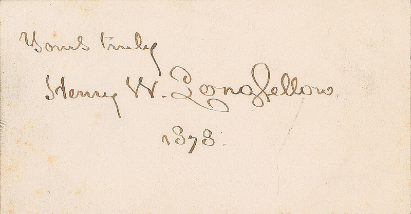 Lot 727 Henry Wadsworth Longfellow Signature